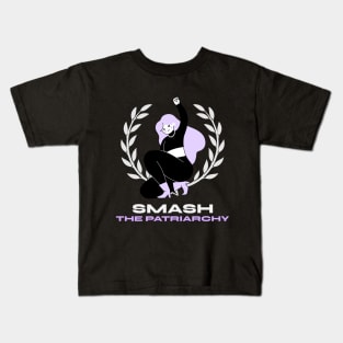 Smash The Patriarchy Female Empowerment Kids T-Shirt